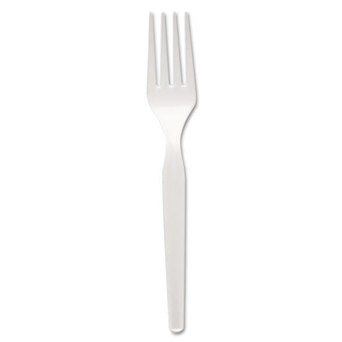 ESDXEFM217 - Plastic Cutlery, Heavy Mediumweight Forks, White, 1000-carton