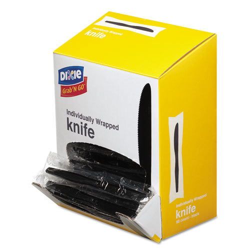 ESDXEKM5W540PK - Grab'n Go Wrapped Cutlery, Knives, Black, 90-box