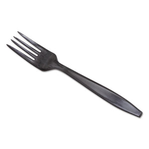 ESDXEPFH53C - Individually Wrapped Heavyweight Utensils, Fork, Plastic, Black, 1000-carton