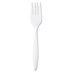 ESDXEPFM21 - Plastic Cutlery, Mediumweight Forks, White, 1000-carton