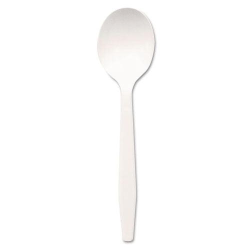 ESDXEPSM21 - Plastic Cutlery, Mediumweight Soup Spoons, White, 1000-carton