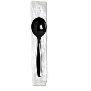 ESDXESH53C7 - Individually Wrapped Spoons, Plastic, Black, 1000-carton