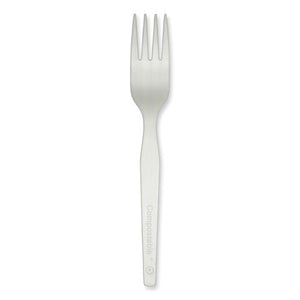 Smartstock Plastic Cutlery Refill, Fork, Natural, 40 Pack, 24 Packs-carton