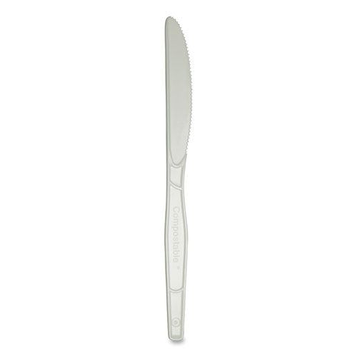 Smartstock Plastic Cutlery Refill, Knife, Natural, 40 Pack, 24 Packs-carton