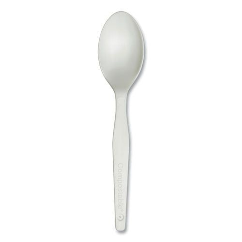 Smartstock Plastic Cutlery Refill, Spoon, Natural, 40 Pack, 24 Packs-carton