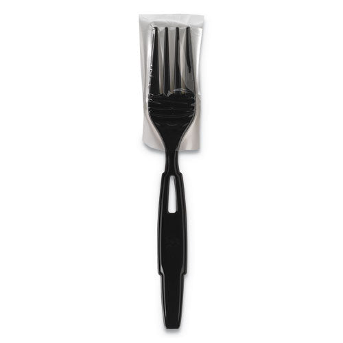 ESDXESSWPF5 - SMARTSTOCK WRAPPED HEAVY-WEIGHT CUTLERY REFILL, FORK, BLACK, 960-CT