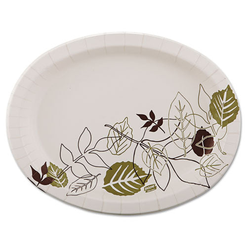 ESDXESX11PLPATHPK - Pathways Heavyweight Oval Platters, 8 1-2 X 11, Green-burgundy, 125-pack