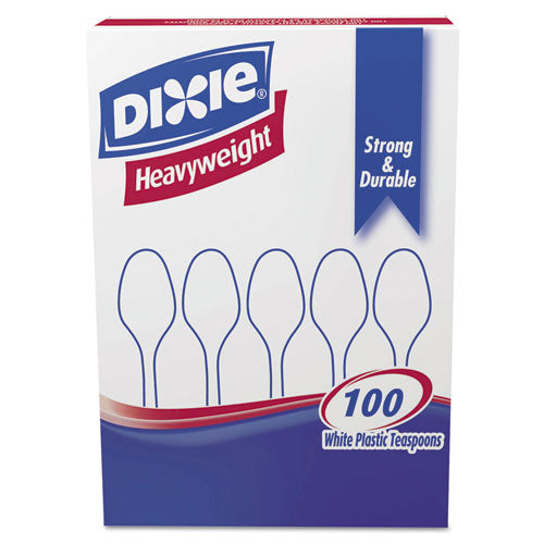 ESDXETH207CT - Plastic Cutlery, Heavyweight Teaspoons, White, 1000 Per Carton