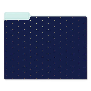 Fashion File Folders, 1-3-cut Tabs, Letter Size, Pindot Assortment, 9-pack