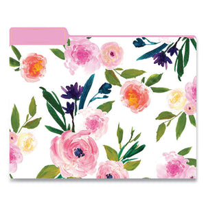 Fashion File Folders, 1-3-cut Tabs, Letter Size, Floral Assortment, 9-pack