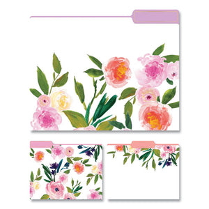 Fashion File Folders, 1-3-cut Tabs, Letter Size, Floral Assortment, 9-pack