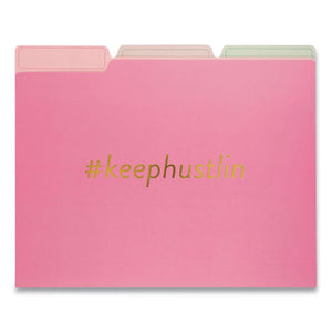 Fashion File Folders, 1-3-cut Tabs, Letter Size, Hashtag Assortment, 9-pack