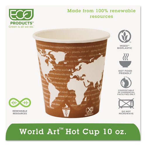 ESECOEPBHC10WA - World Art Renewable Compostable Hot Cups, 10 Oz., 50-pk, 20 Pk-ct