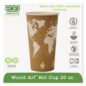 ESECOEPBHC20WA - World Art Renewable Compostable Hot Cups, 20 Oz., 50-pk, 20 Pk-ct