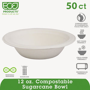 ESECOEPBL12PK - Renewable & Compostable Sugarcane Bowls - 12oz., 50-pk