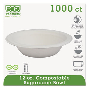 ESECOEPBL12 - Renewable & Compostable Sugarcane Bowls - 12oz., 50-pk, 20 Pk-ct