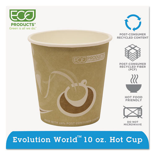 ESECOEPBRHC10EW - Evolution World 24% Recycled Content Hot Cups - 10oz., 50-pk, 20 Pk-ct