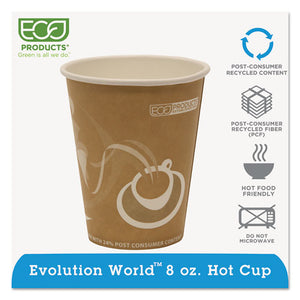 ESECOEPBRHC8EW - Evolution World 24% Recycled Content Hot Cups - 8oz., 50-pk, 20 Pk-ct