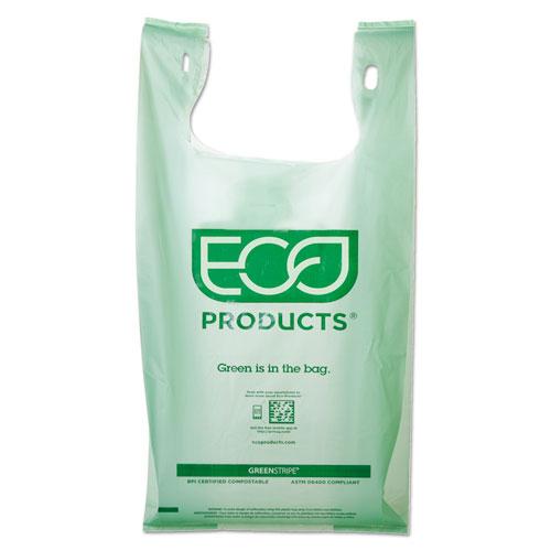 ESECOEPCBMS - Medium Compostable Shopper Bag, 7 Gal, .80 Mil, 50-pk, 10 Pk-ct