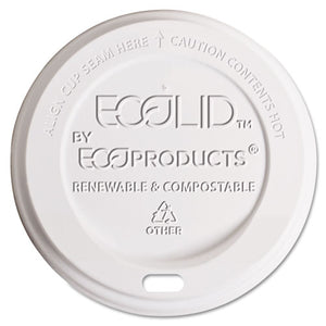 ESECOEPECOLID8 - Ecolid Renewable & Compostable Hot Cup Lids, Fits 8oz Hot Cups, 50-pk, 16 Pk-ct