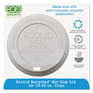 ESECOEPHL16WR - Ecolid 25% Recy Content Hot Cup Lid, White, F-10-20oz, 100-pk, 10 Pk-ct