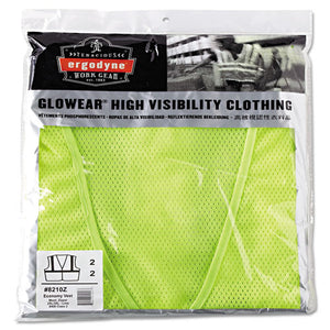 ESEGO21057 - Glowear 8210z Class 2 Economy Vest, Polyester Mesh, Zipper Closure, Lime, 2l-3xl