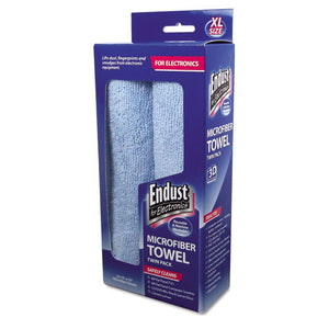 ESEND11421 - Large-Sized Microfiber Towels Two-Pack, 15 X 15, Unscented, Blue, 2-pack