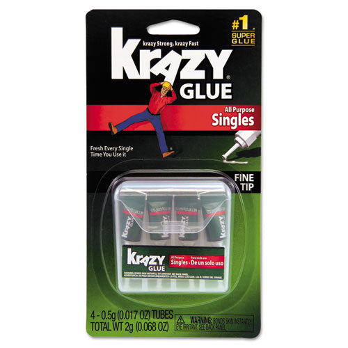 ESEPIKG58248SN - Krazy Glue Single-Use Tubes W-storage Case, 0.07 Oz, 4-pack
