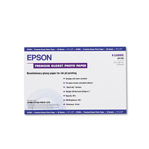 ESEPSS041290 - Premium Photo Paper, 68 Lbs., High-Gloss, 11 X 17, 20 Sheets-pack