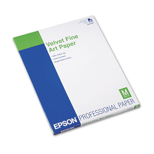 ESEPSS041636 - Velvet Fine Art Paper, 8-1-2 X 11, White, 20 Sheets-pack