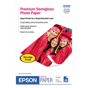 ESEPSS041982 - Premium Semigloss Photo Paper, 4 X 6, 40 Sheets