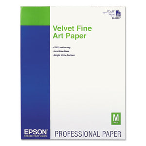 ESEPSS042097 - Velvet Fine Art Paper, 17 X 22, White, 25 Sheets-pack