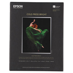 ESEPSS042307 - Cold Press Bright Fine Art Paper, 8-1-2 X 11, Bright White, 25 Sheets