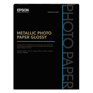ESEPSS045589 - Professional Media Metallic Photo Paper Glossy, White, 8 1-2x11, 25 Sheets-pack