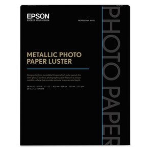 ESEPSS045591 - Professional Media Metallic Photo Paper Glossy, White, 17 X 22, 25 Sheets-pack