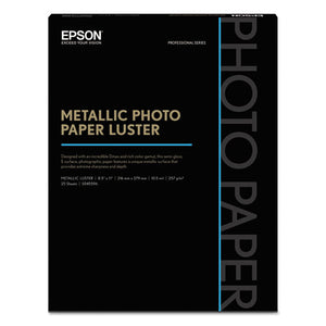ESEPSS045596 - Professional Media Metallic Photo Paper Luster, White, 8 1-2 X 11, 25 Sheets