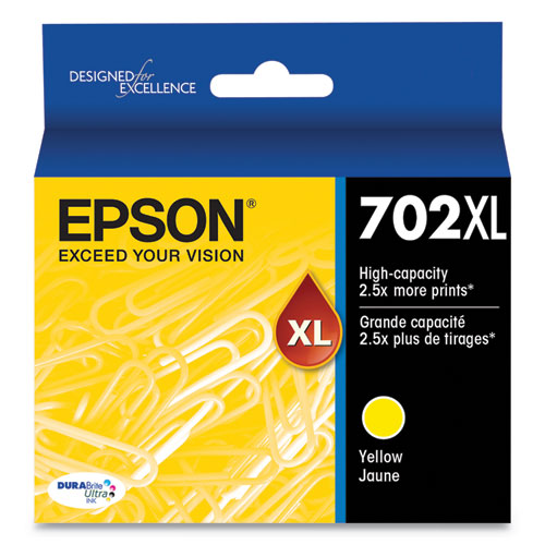 T702xl420s (702xl) Durabrite Ultra High-yield Ink, 950 Page-yield, Yellow