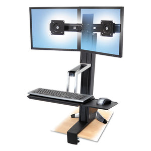 ESERG33341200 - Workfit-S Sit-Stand Workstation Without Worksurface, Dual, Aluminum-black
