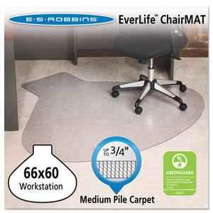 ESESR122775 - Everlife Chair Mats For Medium Pile Carpet, Contour, 66 X 60, Clear