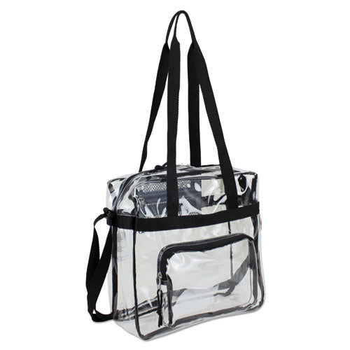 ESEST498000BJBLK - CLEAR STADIUM APPROVED TOTE, 12 X 5 X 12, BLACK-CLEAR