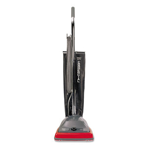 Tradition Upright Vacuum With Shake-out Bag, 12 Lb, Gray-red