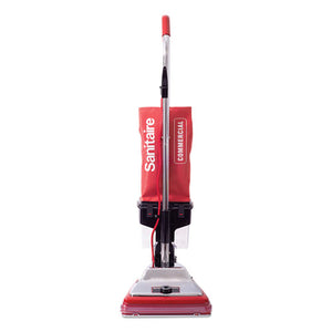 Tradition Upright Vacuum With Dust Cup, 7 Amp, 12" Path, Red-steel