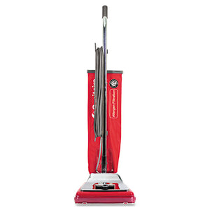 Tradition Bagged Upright Vacuum, 7 Amp, 17.5 Lb, Chrome-red