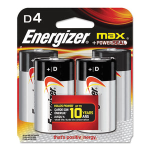 ESEVEE95BP4 - Max Alkaline Batteries, D, 4 Batteries-pack