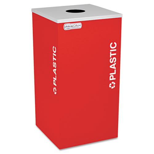 ESEXCRCKDSQPLRBX - KALEIDOSCOPE COLLECTION PLASTIC-RECYCLING RECEPTACLE, 24GAL, RUBY RED