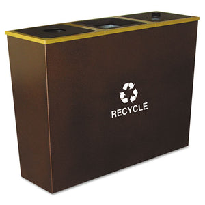 ESEXCRCMTR3HCP - Metro Collection Recycling Receptacle, Triple Stream, Steel, 54gal, Brown