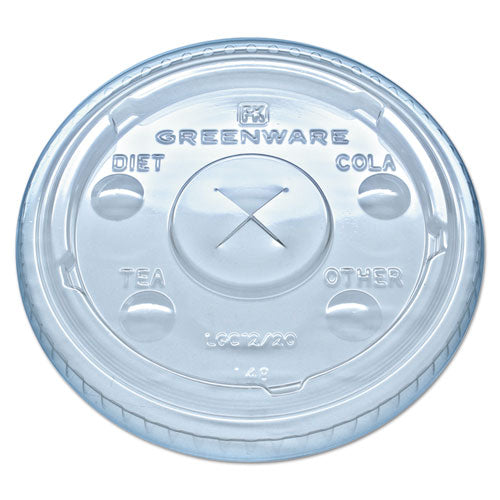 ESFABLGC1220 - Greenware Cold Drink Lids, Fits 9, 12, 20 Oz Cups, Clear, 1000-carton