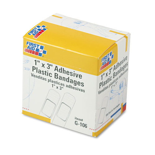 ESFAOG106 - Plastic Adhesive Bandages, 1" X 3", 100-box