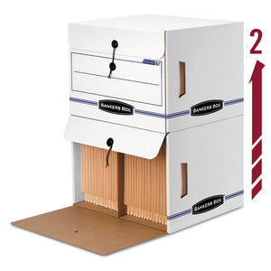 ESFEL00061 - Side-Tab File Storage Box, Letter, 15-1-4 X 13-1-2 X 10-3-4, White-blue, 12-ct