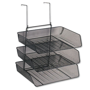 ESFEL75902 - Mesh Partition Additions Three-Tray Organizer, 11 1-8 X 14 X 14 3-4, Black